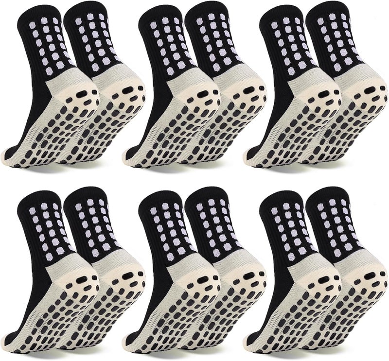 Barrlves Store 6 Pairs Grip Soccer Socks Colorful Non Slip Sports Football Basketball Hospital Yoga Socks for Men Women - Image 1